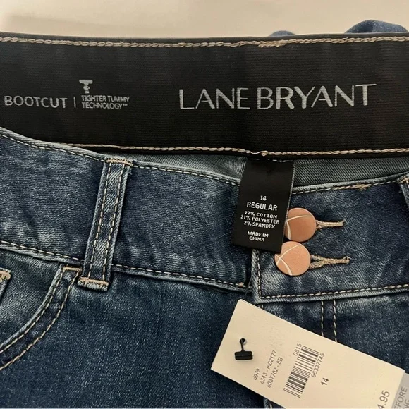 Lane Bryant Bootcut Tighter Tummy Tech Size 14R NWT Dark Blue Jeans Casual - Picture 6 of 10